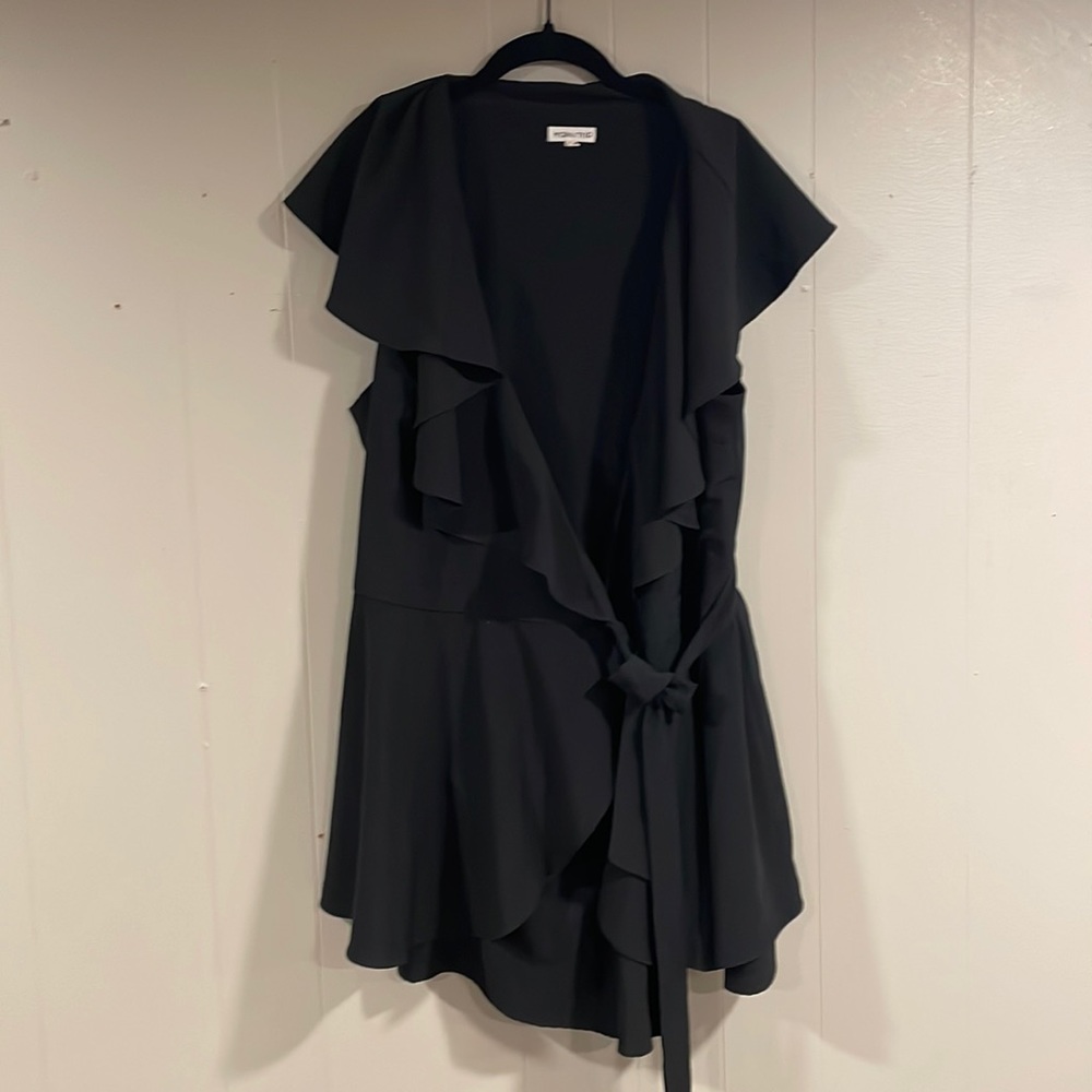 Main Strip tie front sexy black romper